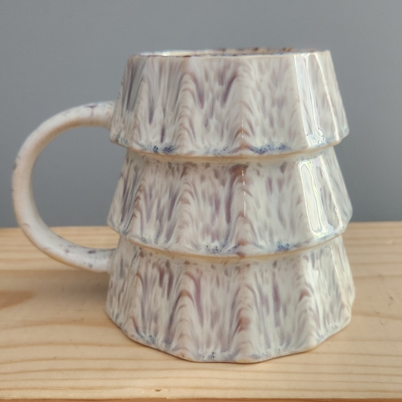 Christmas Tree Shaped Mug Glazed Stoneware Marble Pattern NWT - Picture 3 of 14